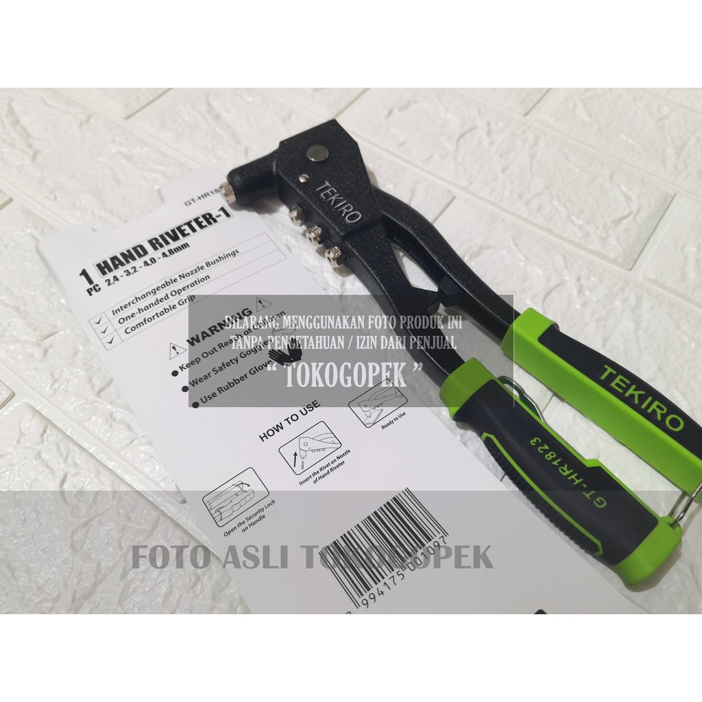 TEKIRO HAND RIVETER EKONOMIS GT-HR1823 - TANG RIVET 2.4mm-4.8mm w PAKU