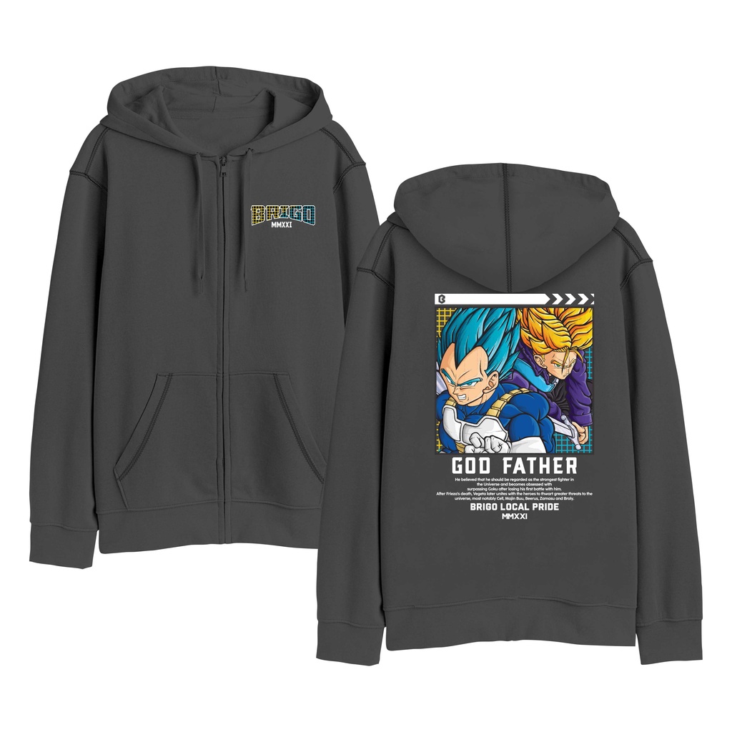 BRIGO Zipper Jumper Hoodie VEGETA II Sweater Hoodie Resleting BRIGO VEGETA Sablon DTF Fleece Cotton M-XXL (Pria &amp; Wanita) Free stiker&amp;Gantungan Kunci