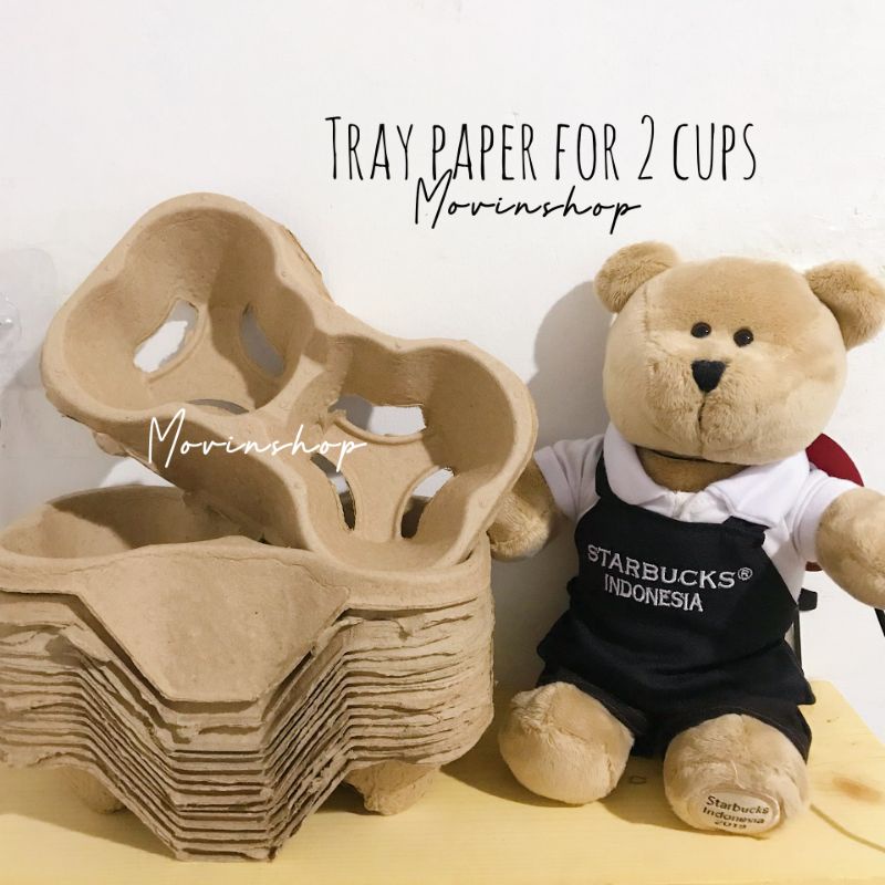 Tray Paper Cup Holder for 2 Cups / Tatakan Gelas Cup Bahan Kertas untuk 2 Cup