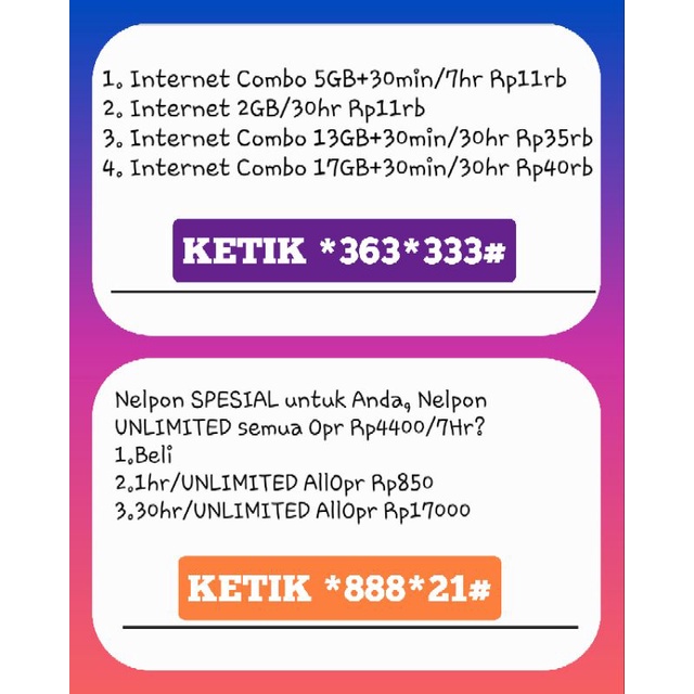 Kartu Sakti/Combo sakti Paket Internet Murah 17GB 40RB Plus telpon murah Bisa digunakan Seluruh Indonesia