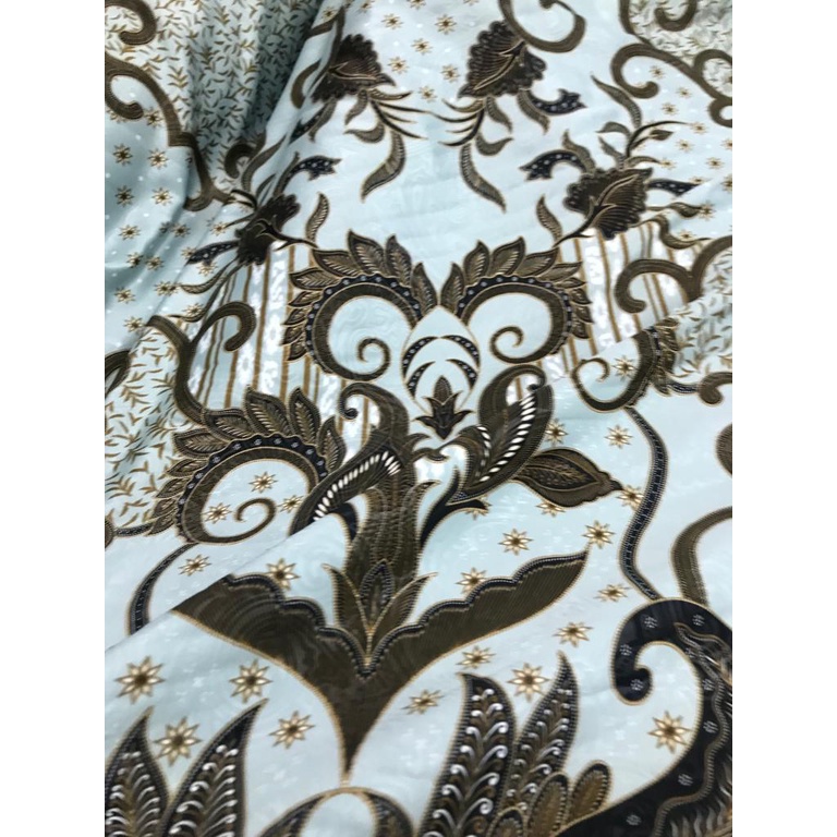 Kain Batik Meteran Premium Bahan Sutra Halus Semi Silk Sutera Satin Asli Solo