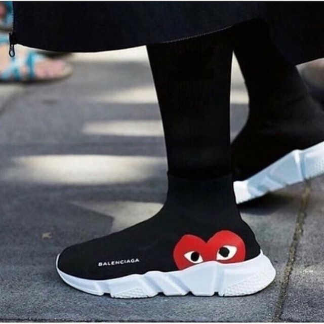 Balenciaga Speed Trainer Low Top Bicolor Sneaker Black