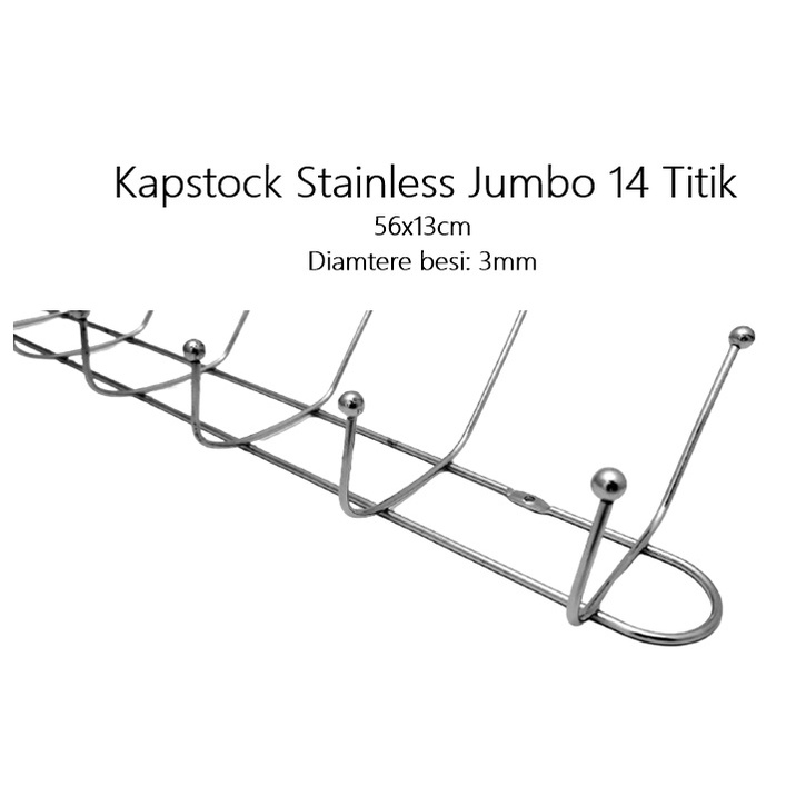 Kapstock Stainless/Gantungan Baju/Cantolan Jumbo 14 Titik Besi Diameter besi:3mm