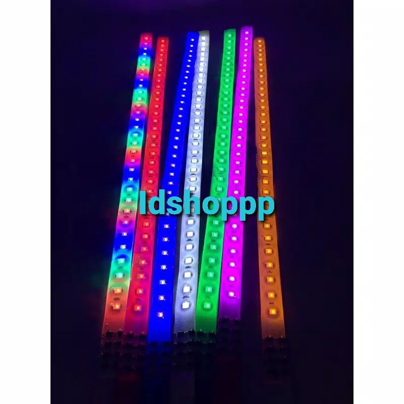 LAMPU LED STRIP FLEXIBLE FLEKSIBEL 32LED 30CM RUNNING 12V MOTOR MOBIL WATERPROOF