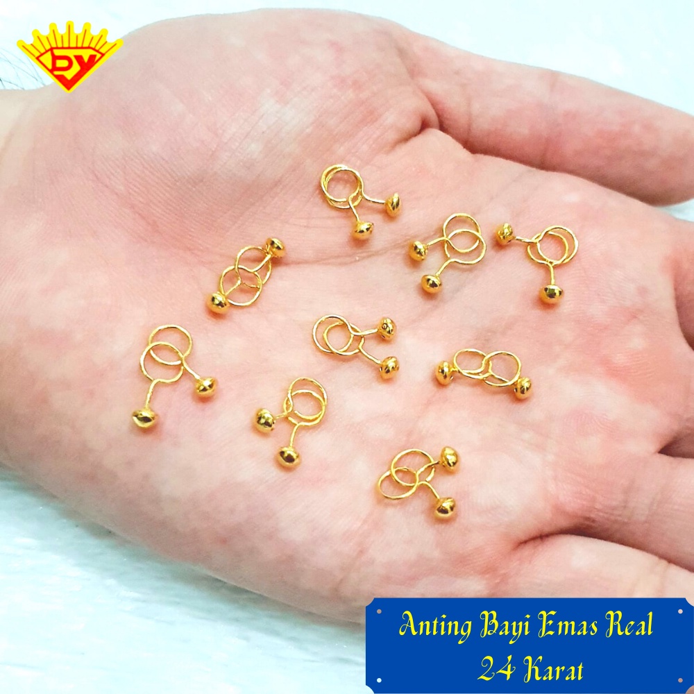 Anting Bayi Emas 24K Kadar 99.0%