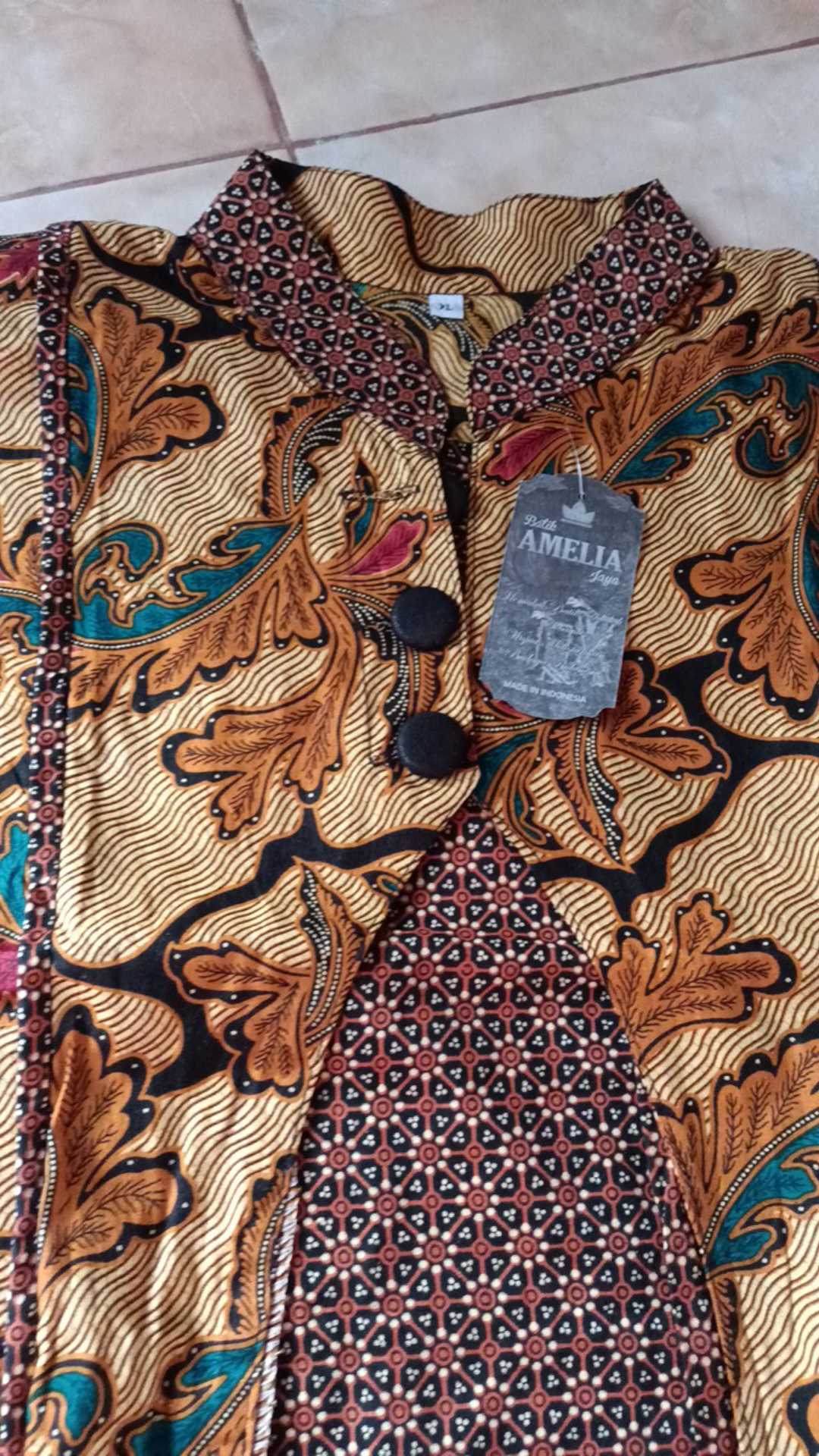Blus Kombi Daun Lawasan Atasan Baju Batik Wanita Modern