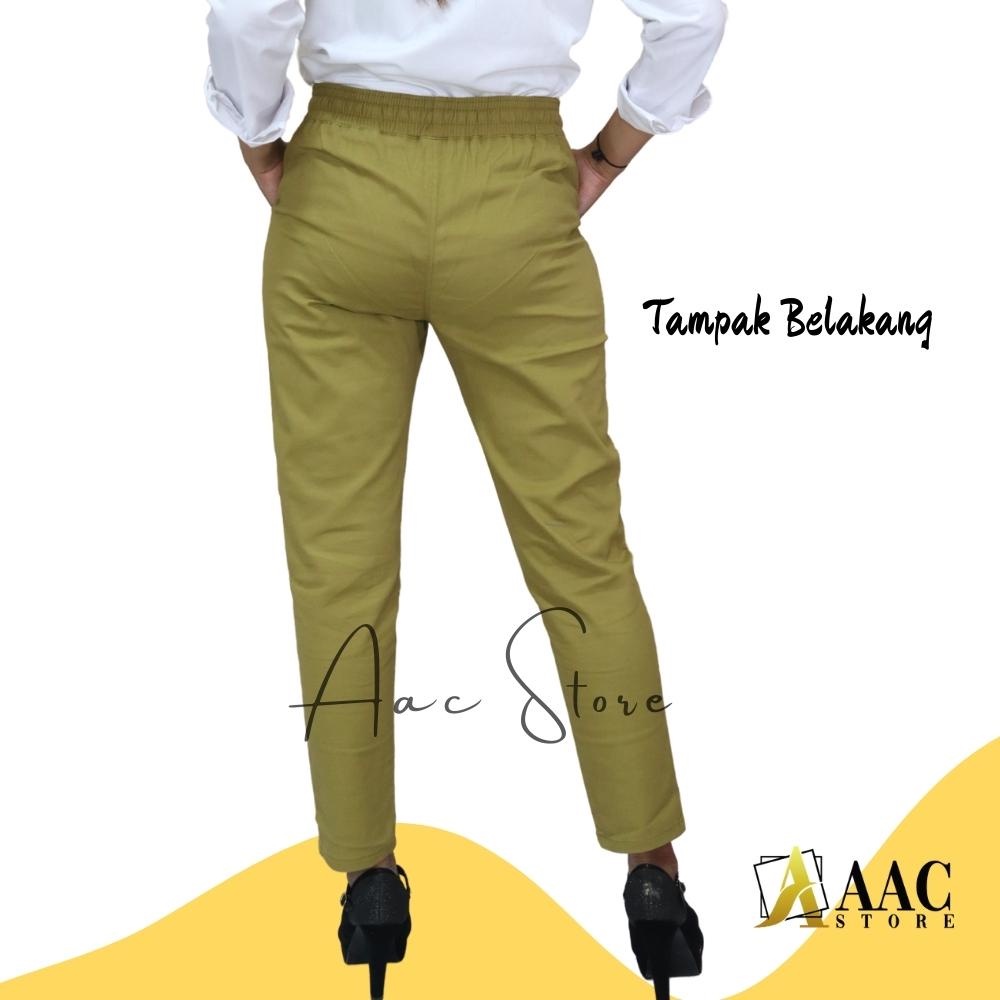 CELANA WANITA BASIC PANTS TWILL STRETCH PREMIUM