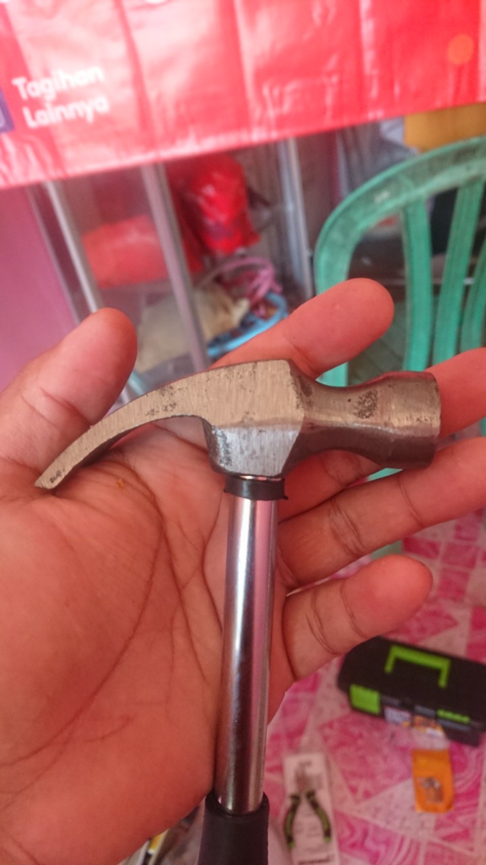Palu Kambing Besi Claw Hammer  8 Oz Lokal Gagang Lapis Karet Termurah Berkualitas