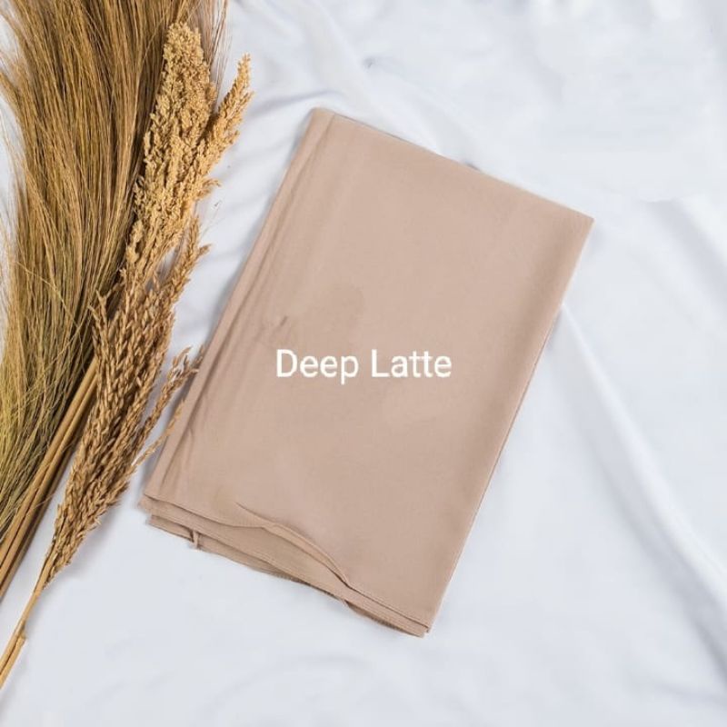 [175X75 CM] Jilbab Pashmina Polos Crepe Diamond Italiano Umama-Deep Latte