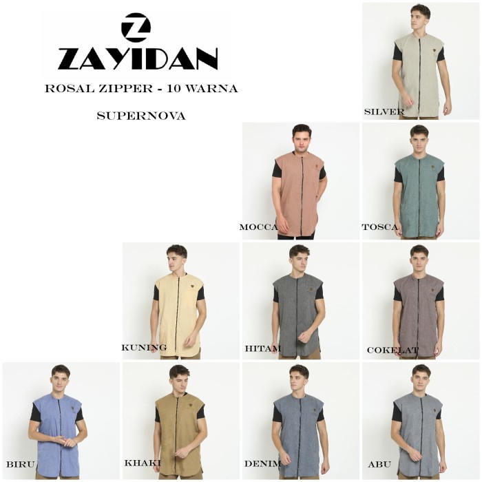 Sholat-Rompi- Rompi Sholat Zipper Zayidan Pria Keren - 10 Warna - Hitam, M -Rompi-Sholat.