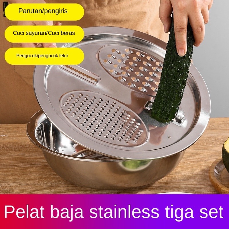 baskom stainless steel 3 in 1