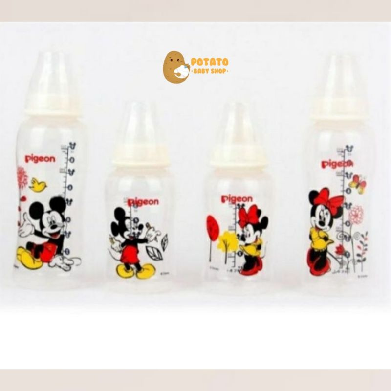 Pigeon Disney PP Clear Bottle Mickey Minnie 250ml 150ml - botol susu