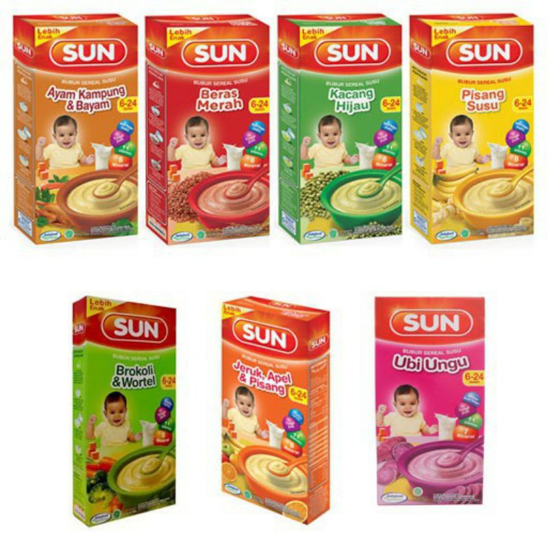 SUN - BUBUR BAYI 120 GRAM BOX &amp; EKONOMIS 6+ DAN 8+