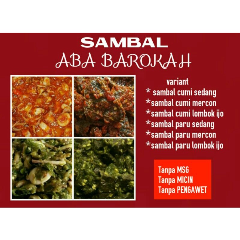 

Sambel cumi lombok ijo botol 150ml ABA BAROKAH