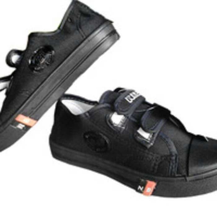 Sepatu Anak Sekolah TK SD SMP NB Full Hitam Velcro Murah Ori