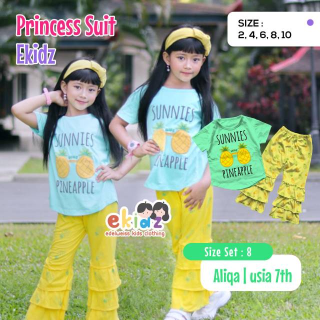 EKIDZ MEDAN  Setelan Princess Suit/Setelan Anak Perempuan/Baju Kece/Grosir Kaos Anak Medan