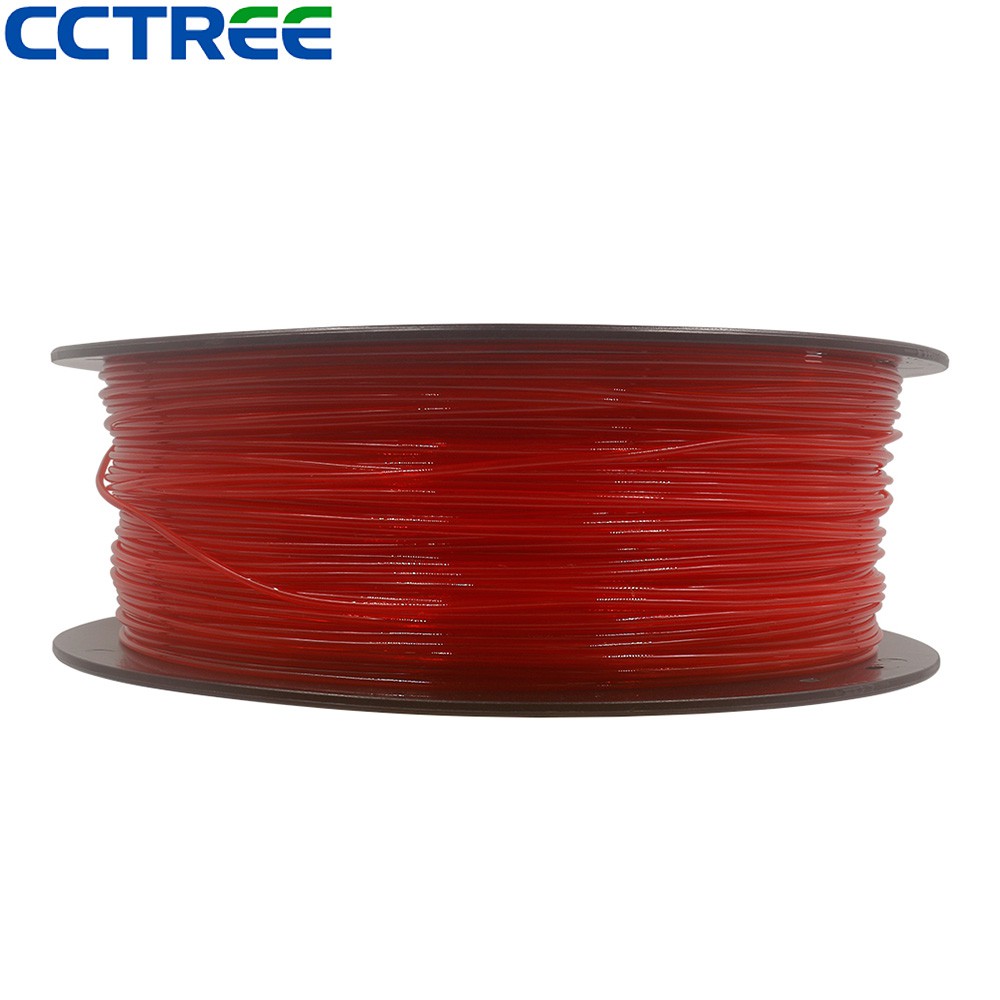 PETG CCTREE 3D PRINTER 1.75mm 1KG Filamen Filament Kualitas TRANSPARAN RED