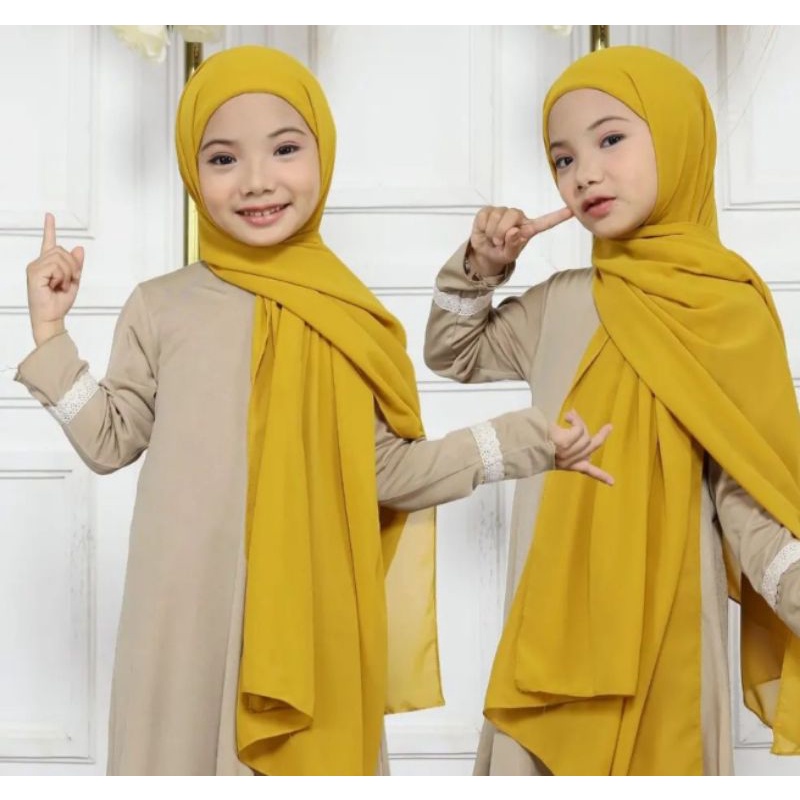 Jilbab / Hijab PASHMINA ANAK  SD SMP + INNER  / PASHMINA INNER / PASHMINA HODIE