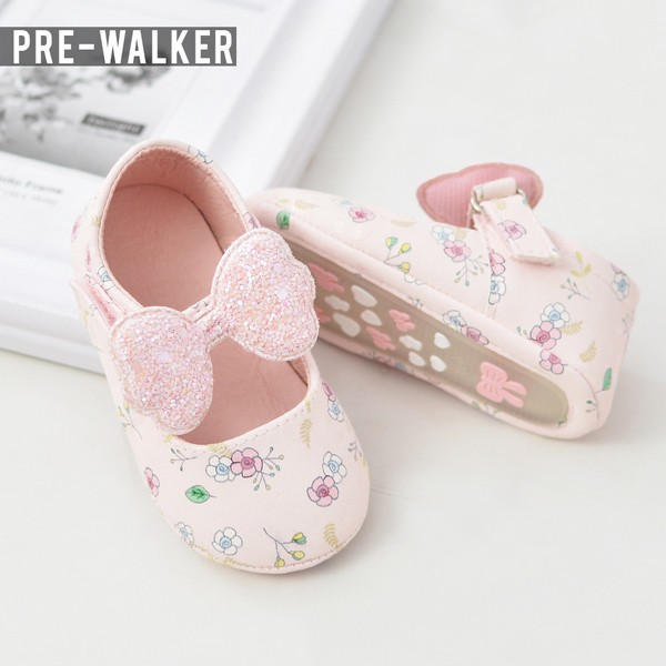 Sepatu Bayi Prewalker Pita Putih Pink - Prewalker Baby Shoes S1103