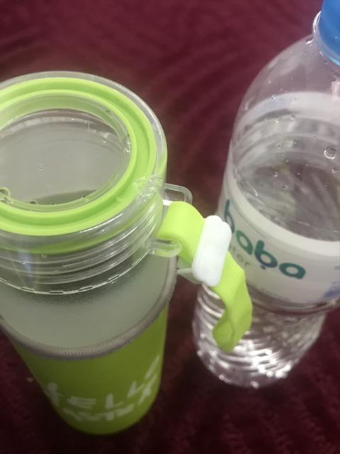 Hello Master + Pouch Warna 450ml Botol Minum Kaca / Botol Air / Water Glass Bottle