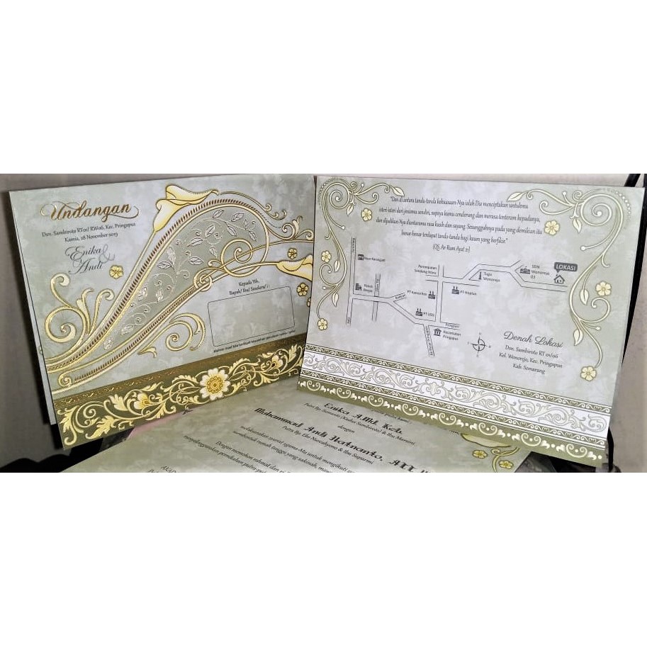 Undangan Nikah Kode Erba 88126 | Undangan Foil Emas