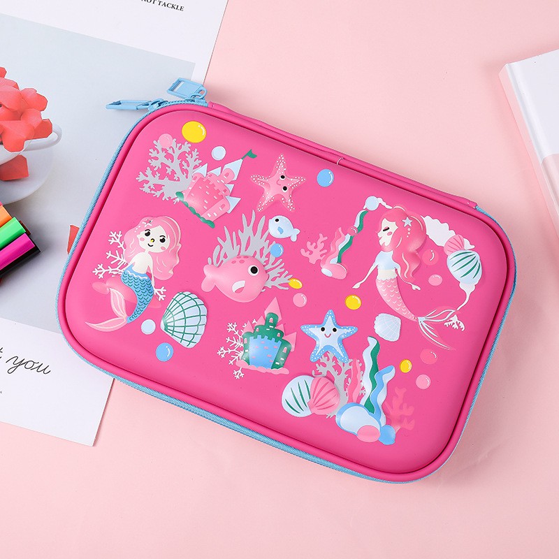 Tempat pensil unicorn kotak pensil pensil case hardtop 3D unicorn lucu