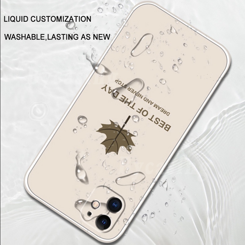 Luxury Square Soft Phone Case for iPhone 12 Pro Max 12 Mini iPhone11 Pro XR iPhone 6 6S 7 8 Plus iPhone XS Cases Silicone Maple Leaf Shockproof Back Cover BY