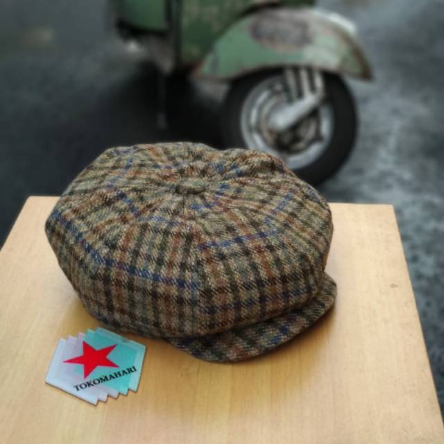 Newsboy cap / topi sutradara / topi jamur / flat cap / topi pet / topi patino / topi baret