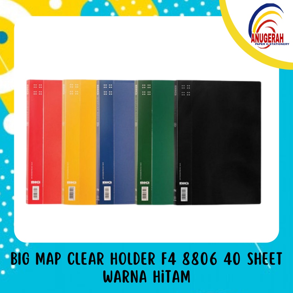 

BIG MAP CLEAR HOLDER F4 8806 40 SHEET WARNA HITAM (PCS)