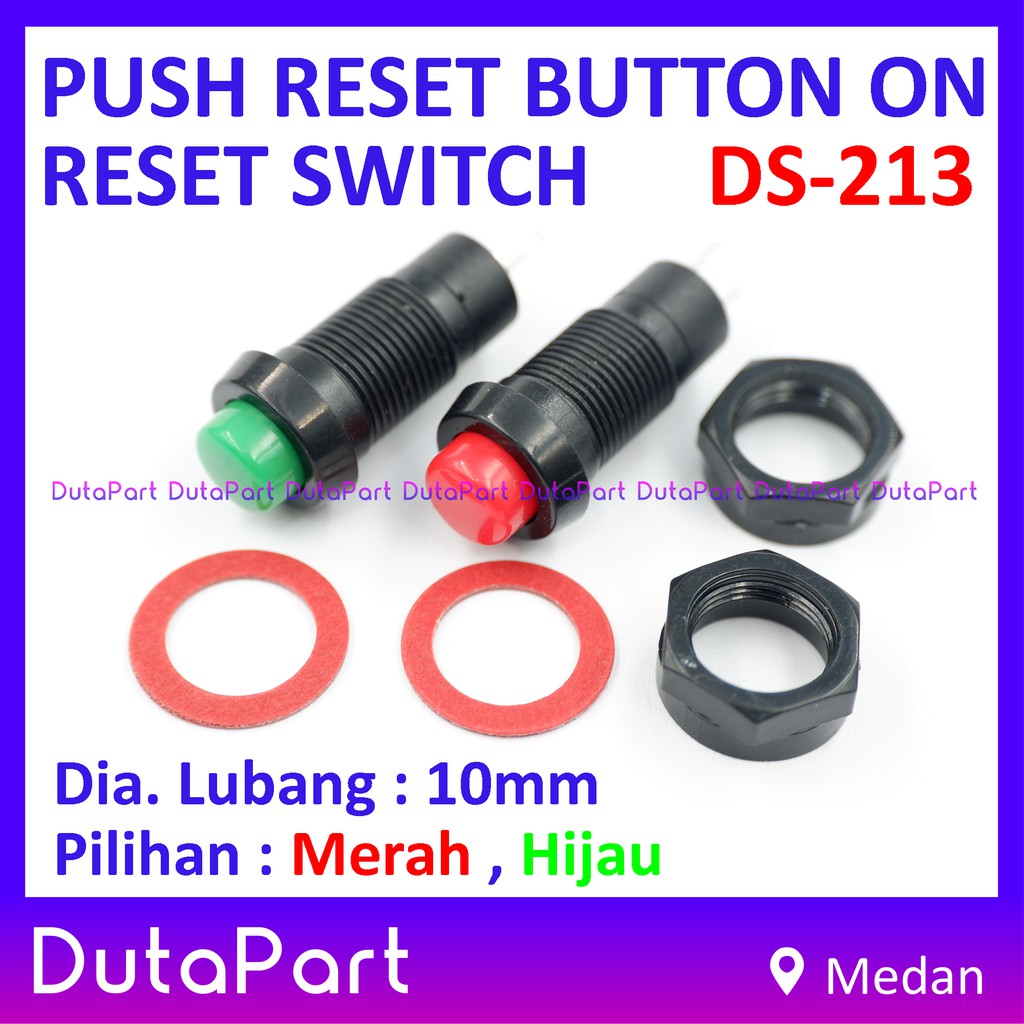 Push Reset Button Tombol ON Reset Switch Saklar DS-213 Kualitas Bagus