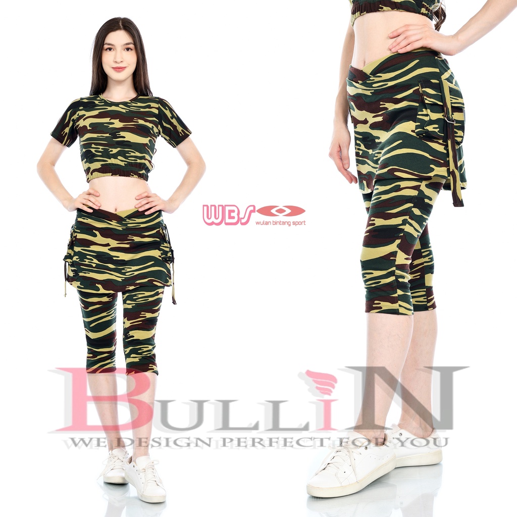 Celana sport rok kantong pendek army / Bawahan senam wanita