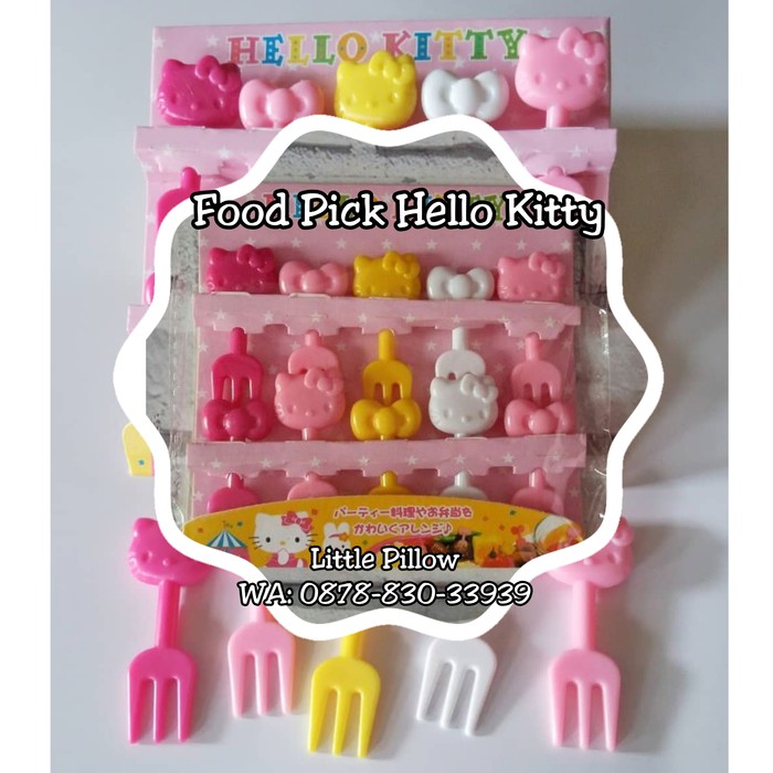 Jual Food Pick Hello Kitty Fruit Pick Tusukan buah Bento Tools Bekal Anak