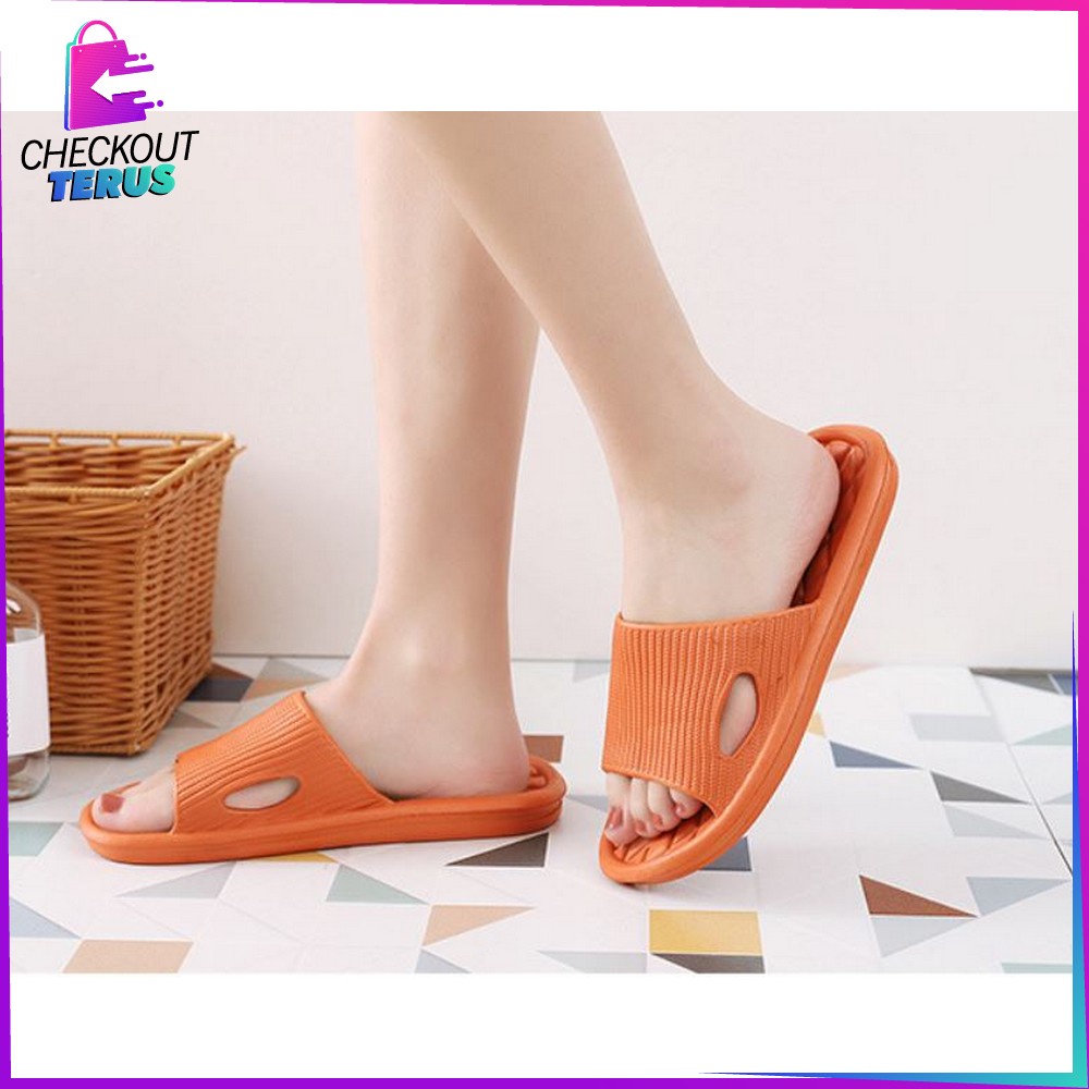 CT S35 Sandal Rumah Berkualitas EVA Karet Polos Dan Sandal Kamar Mandi Berbahan Empuk Karet Couple Polos Korean Style Anti Selip