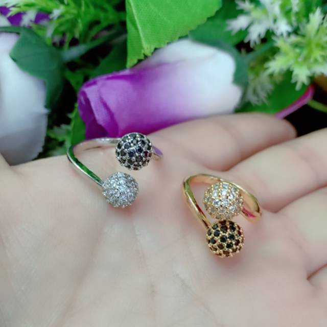 Cincin xuping bulat permata