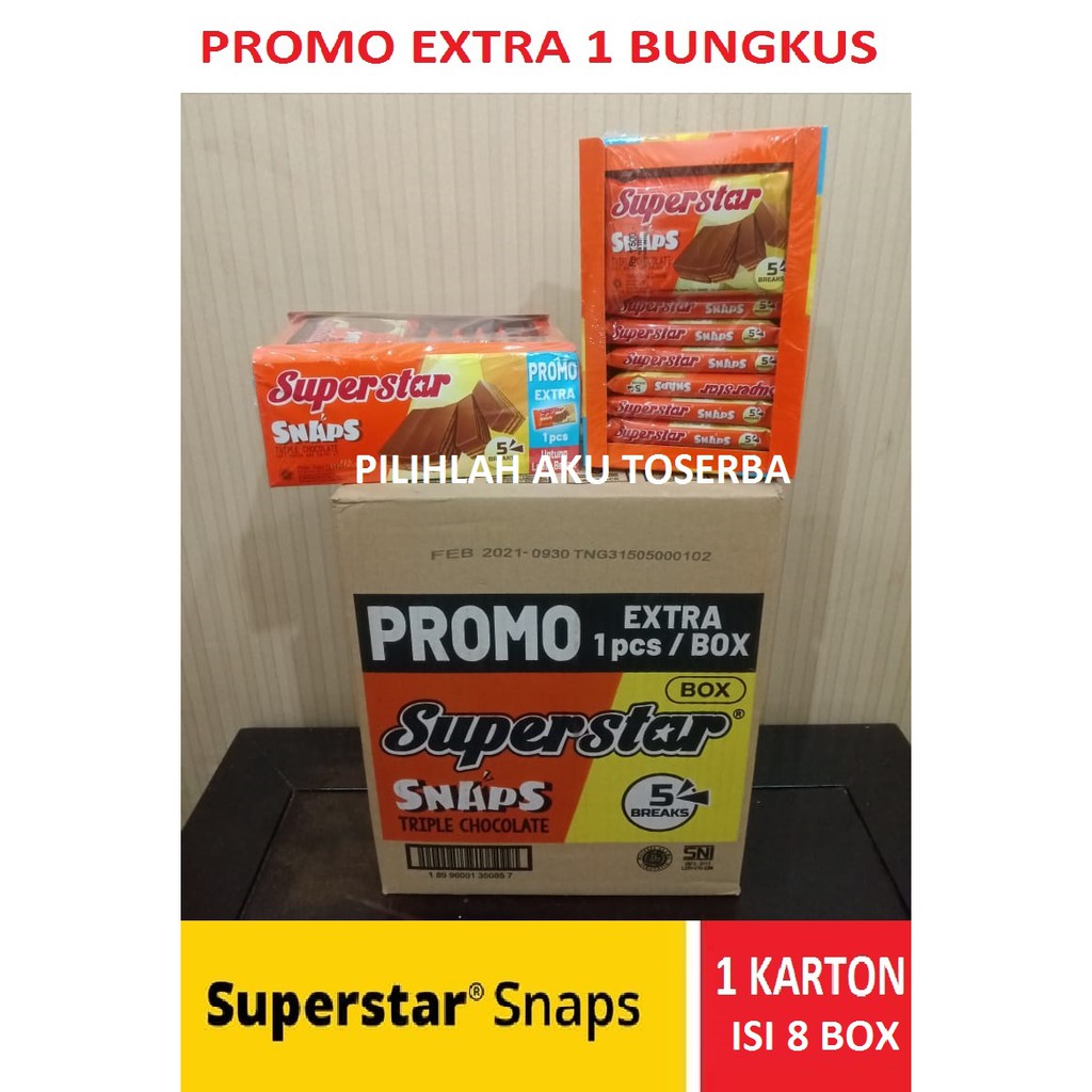 SUPERSTAR SNAPS TRIPLE CHOCOLATE - 1 KARDUS ISI 8 BOX