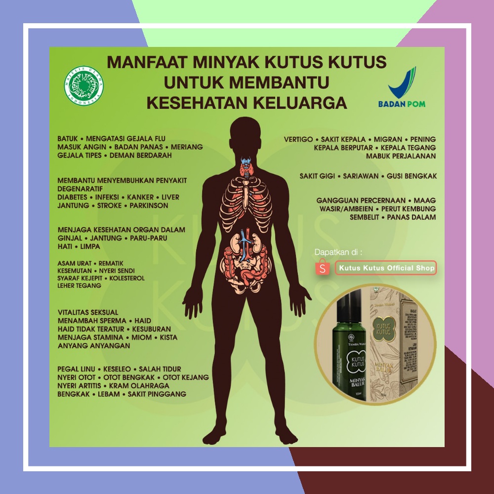 Minyak Kutus Kutus Herbal Organic - 100ml