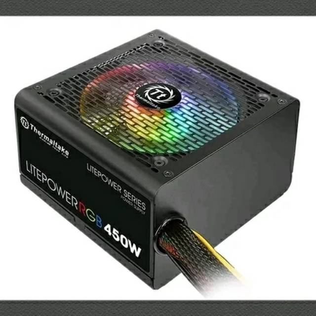Thermaltake Litepower RGB 450W PSU ATX 120mm Fan Non-Modular Black