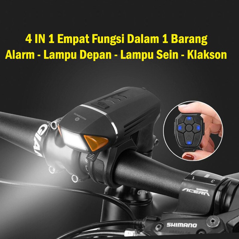 Rockbros QD450 Alarm Lampu Depan Sein Klakson Sepeda Wireless USB