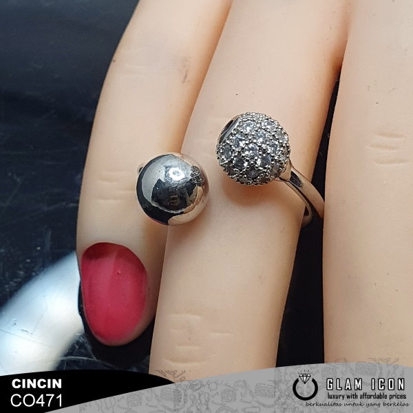 GLAMICON JEWELRY - Aksesoris wanita Cincin Wanita Mata Silang Bola Bola C0471 CCS