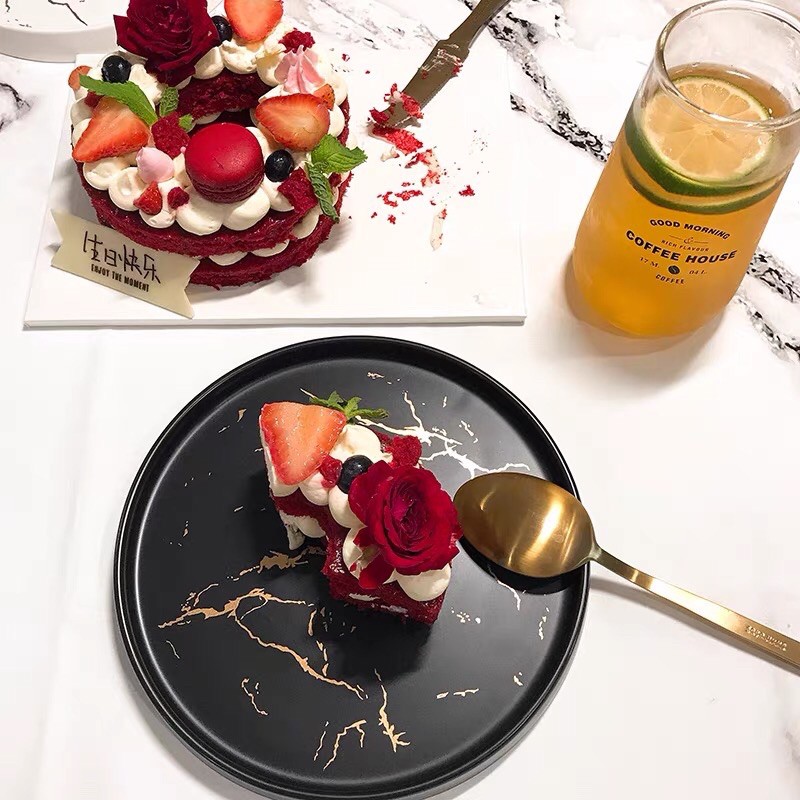 Piring Marbel/ Piring Marble/ Marble Plate/ Dinner Set Keramik Sparkling