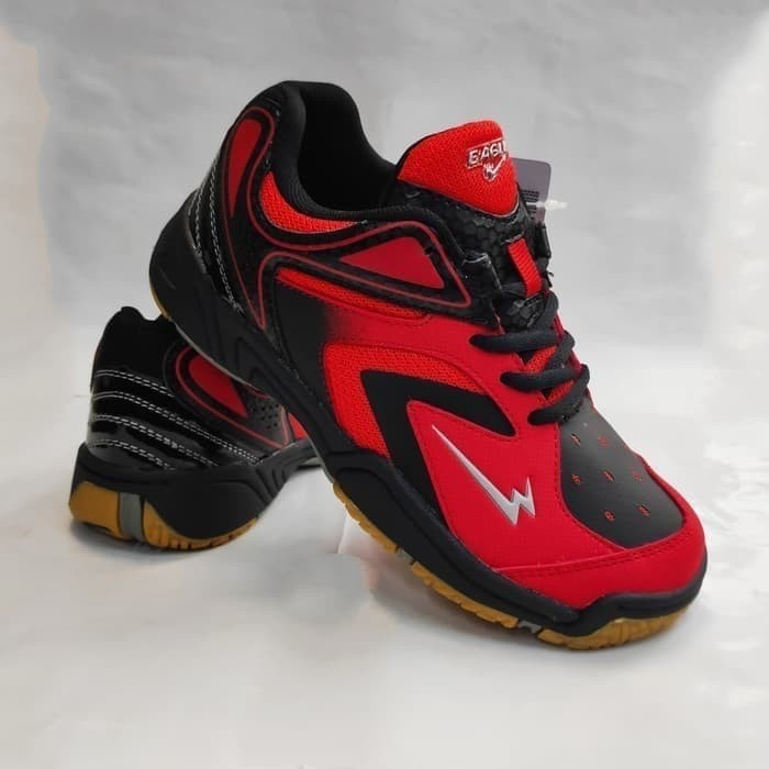 Sepatu Badminton Anak Eagle Artex Red Black.New Arrival Original