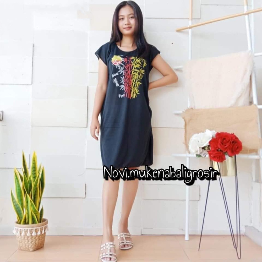 DASTER BAMBU JUMBO BALI KAIN HALUS-Hitam G034