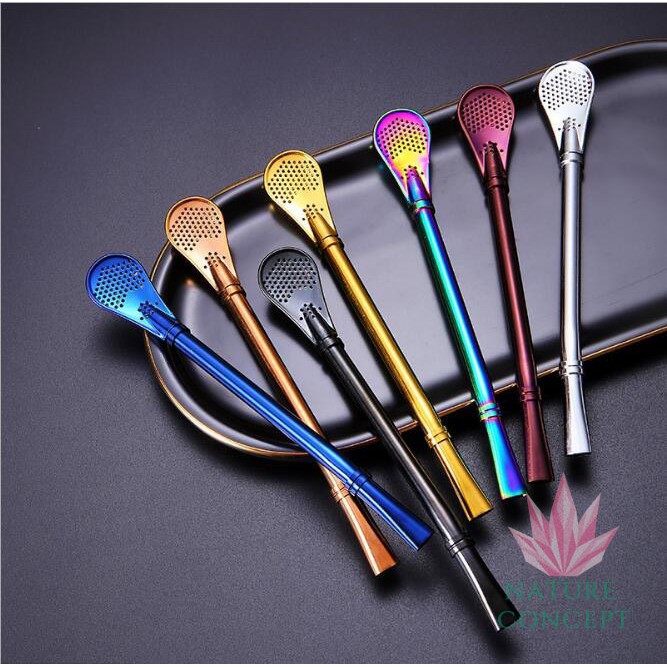 Nature Concept Stainless Steel Straw Spoon Sendok Sedotan