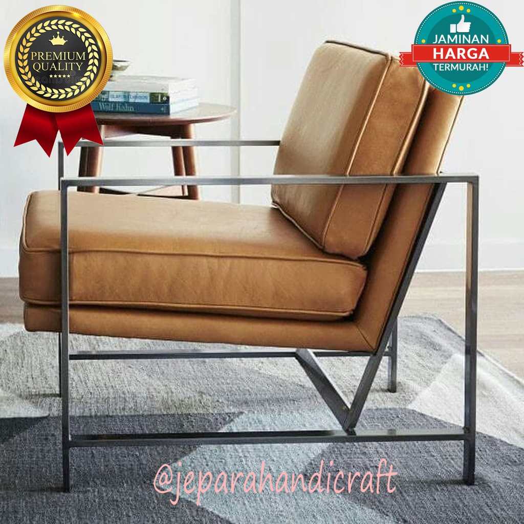 Kursi Teras Minimalis 1 Set Modern Meja Teras Besi Bantal Empuk Outdoor