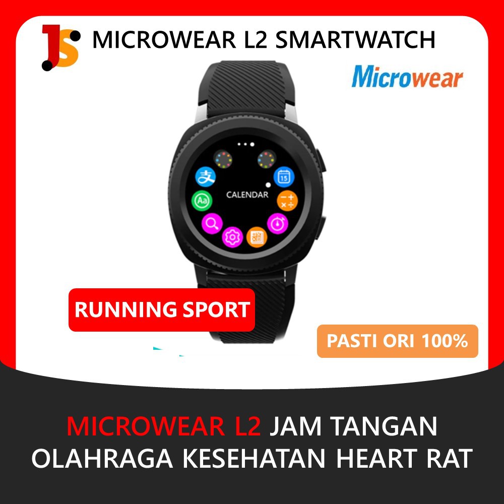 SMARTWATCH MICROWEAR L2 JAM TANGAN SPORT SMART WATCH OLAHRAGA KESEHATAN SMARTBAND HEAART RATE NEW