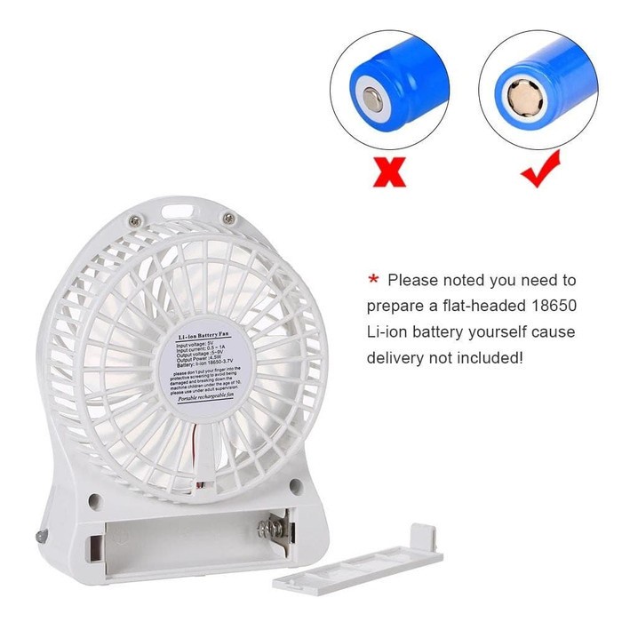 Kipas Angin Mini Listrik USB Portable Mini Fan Recharge Charge Senter