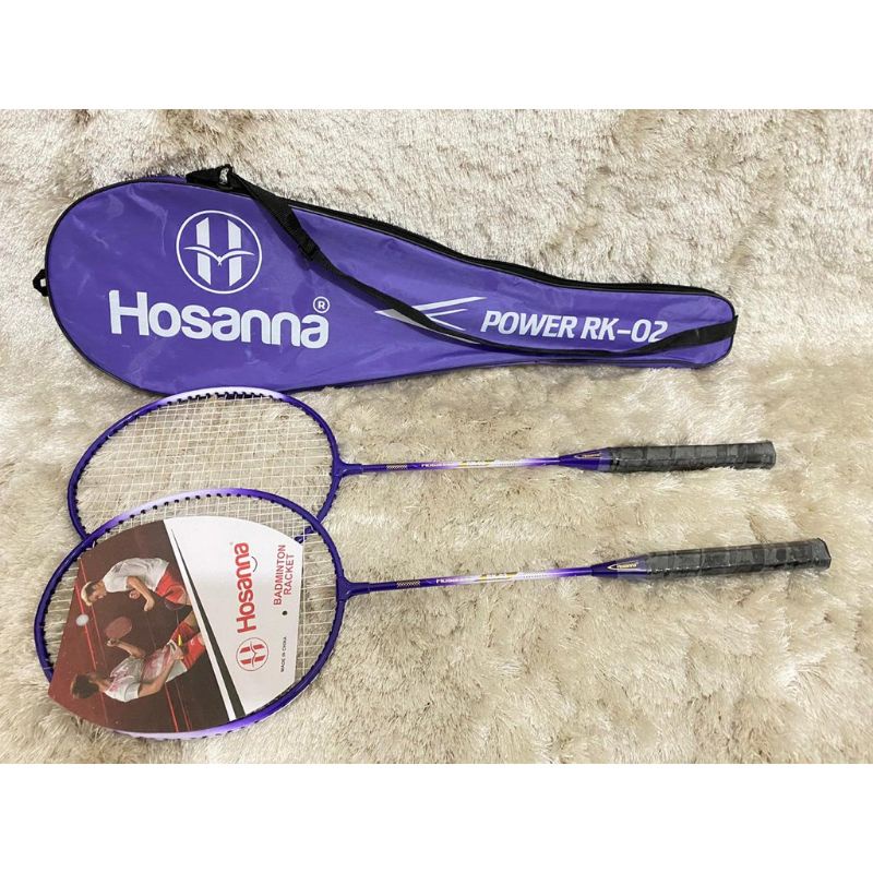 RAKET BULU TANGKIS RAKET BADMINTON SET ISI 2 HOSANNA RK-02