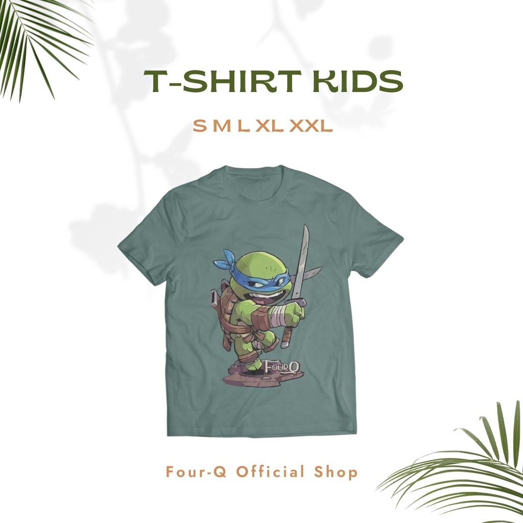 Baju Kaos Anak Anak Ninja Turtle Usia 1 2 3 4 5 6 7 8 9 10 Tahun - Bahan Adem Cotton Combed 30 S Ori