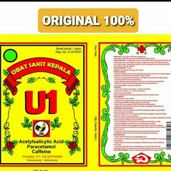 U1 puyer sakit kepala 1sachet