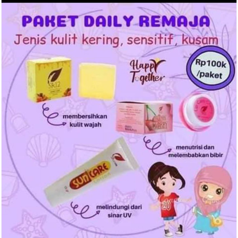 SR12 PAKET DAILY REMAJA KULIT KERING KUSAM BPOM/SKINCARE REMAJA